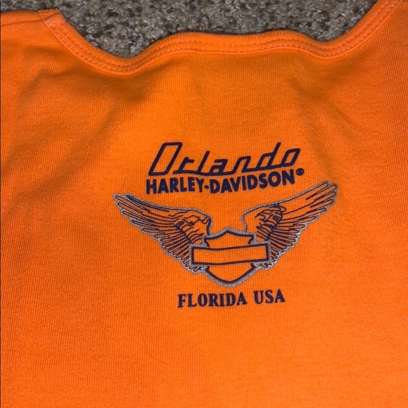 Women’s Orange Harley Davidson Shirt - Picture 6 of 6